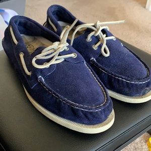 Navy blue suede Sperry Top Sider boat shoes size 11
